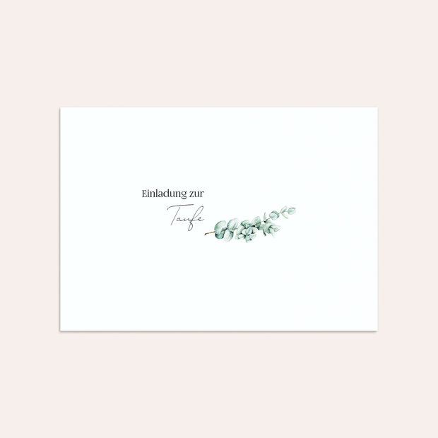 Umschlag mit Design Taufe - Eucaliptus love