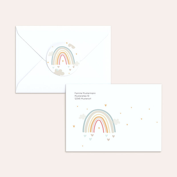 Umschlag mit Design Taufe - Regenbogen-Zauber