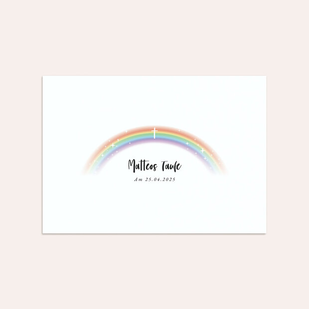 Umschlag mit Design Taufe - Regenbogen-Sternchen
