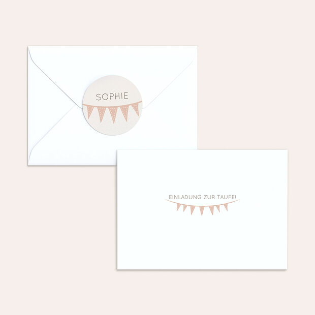 Umschlag mit Design Taufe - Freudige Fähnchen
