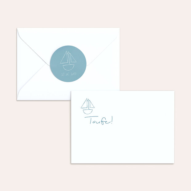 Umschlag mit Design Taufe - Schiffchen auf See