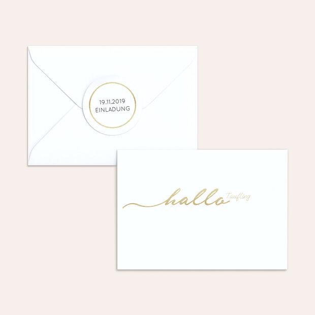 Umschlag mit Design Taufe - Hallo Baby