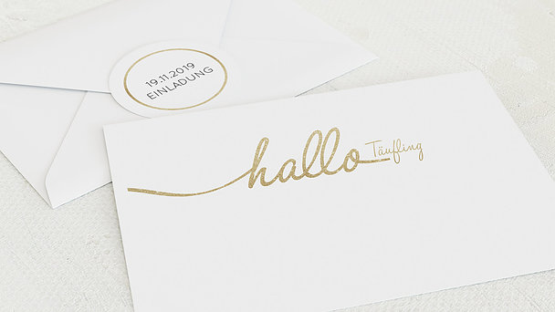 Umschlag mit Design Taufe - Hallo Baby