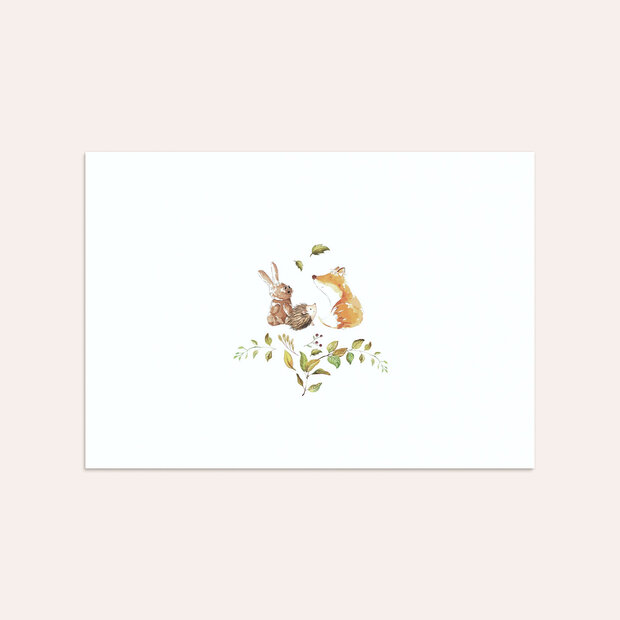 Umschlag mit Design Taufe - Niedliche Waldbewohner