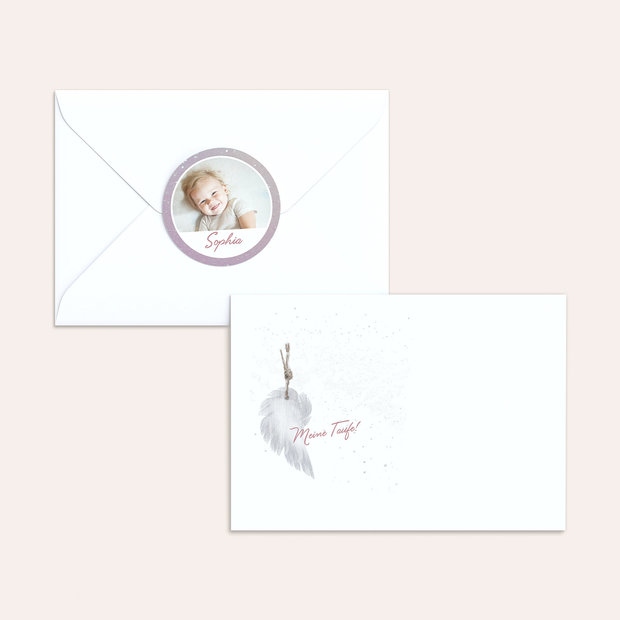 Umschlag mit Design Taufe - Zarte Flügel Baby