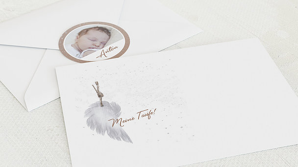 Umschlag mit Design Taufe - Zarte Flügel Baby