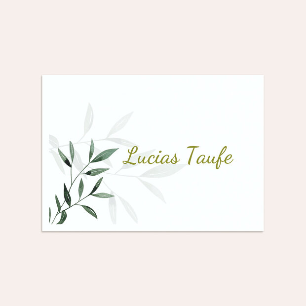 Umschlag mit Design Taufe - Green Leafs