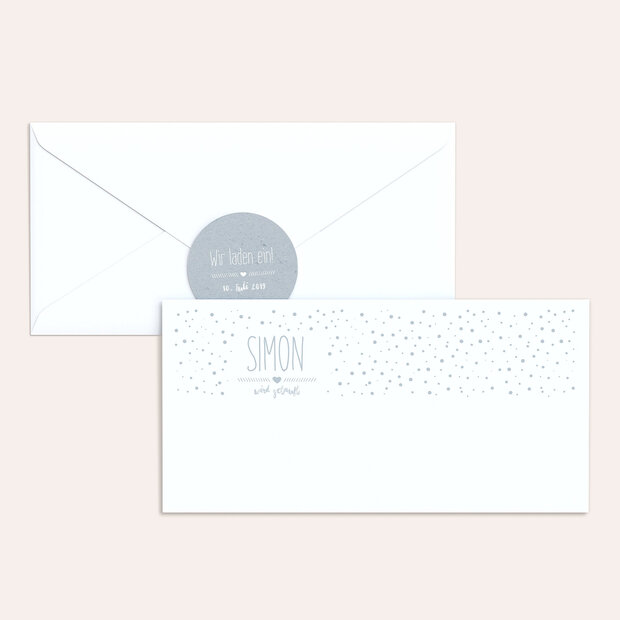 Umschlag mit Design Taufe - Mit Liebe