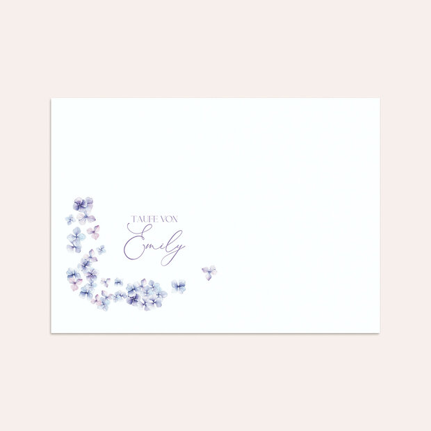 Umschlag mit Design Taufe - Hortensienhimmel