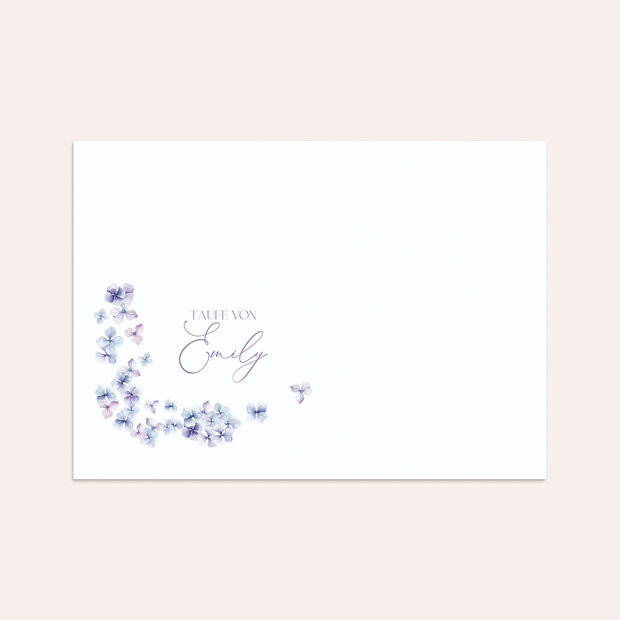 Umschlag mit Design Taufe - Hortensienhimmel