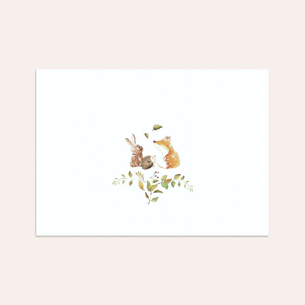 Umschlag mit Design Taufe - Niedliche Waldbewohner