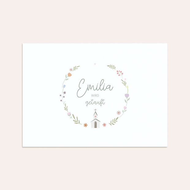 Umschlag mit Design Taufe - Bunt geblümt