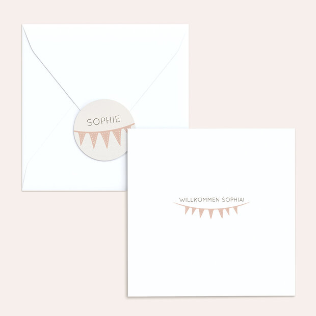 Umschlag mit Design  Baby - Freudige Fähnchen