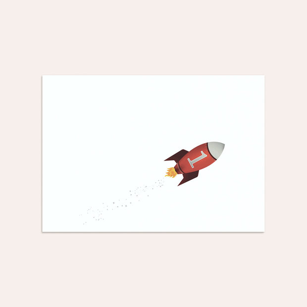 Umschlag mit Design Einschulung - Rakete