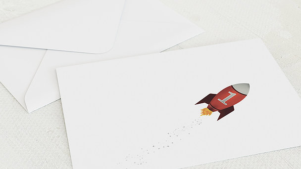 Umschlag mit Design Einschulung - Rakete
