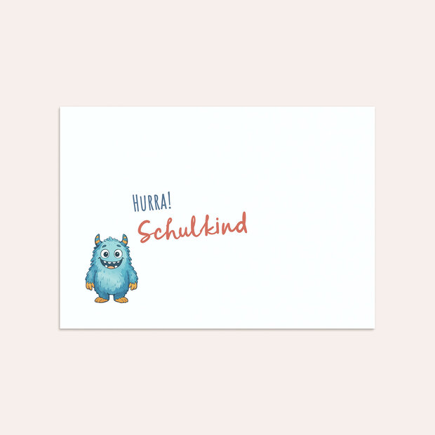 Umschlag mit Design Einschulung - Kleine Mutmonster