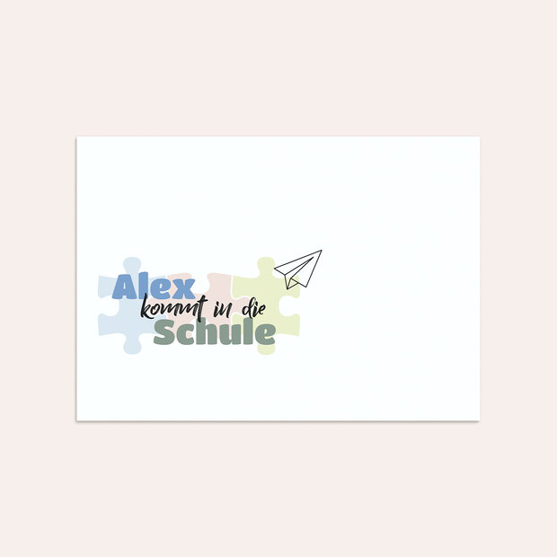 Umschlag mit Design Einschulung - Schulstart Puzzle