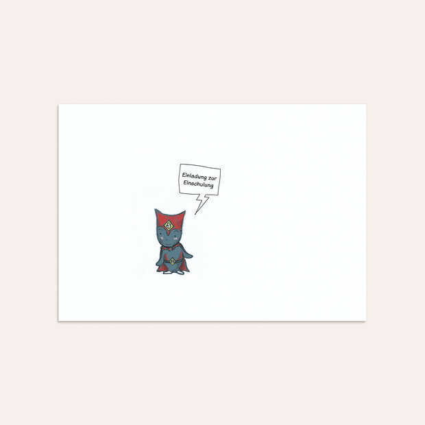 Umschlag mit Design Einschulung - Unser Superheld