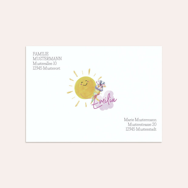 Umschlag mit Design Einschulung - Sonniger Schulstart