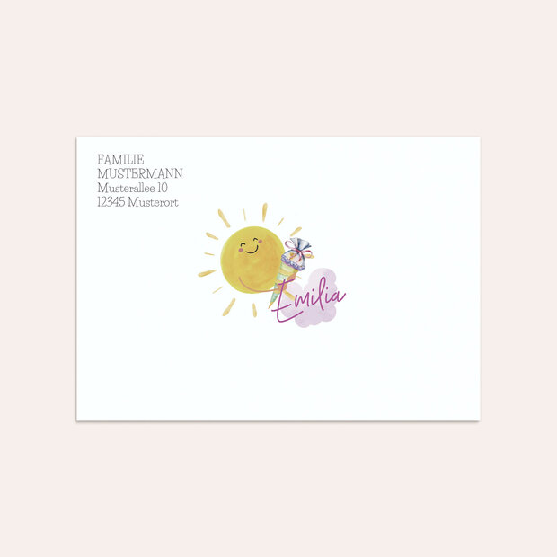 Umschlag mit Design Einschulung - Sonniger Schulstart