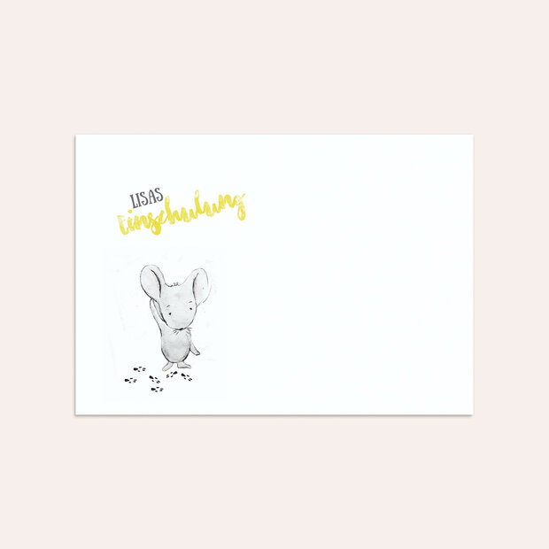 Umschlag mit Design Einschulung - Schlaue Maus