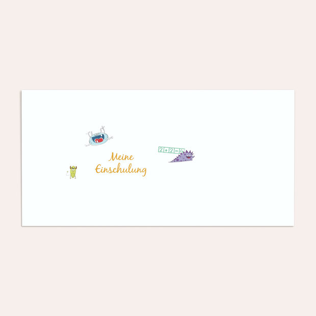 Umschlag mit Design Einschulung - School Monsters