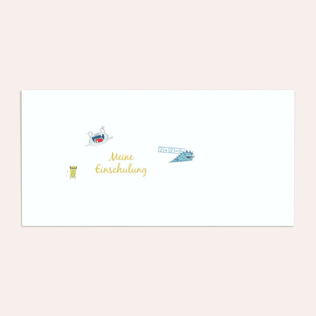 Umschlag mit Design Einschulung - School Monsters