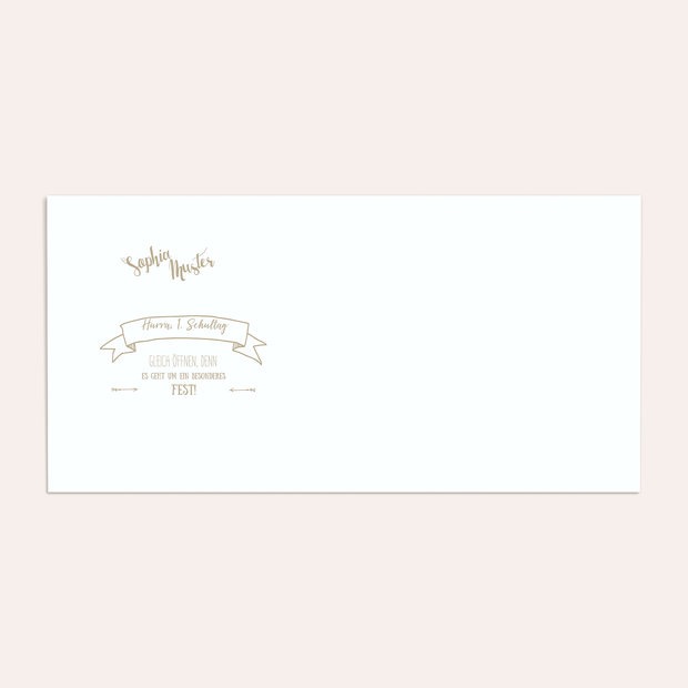 Umschlag mit Design Einschulung - Kraftpapier