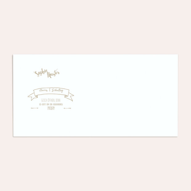 Umschlag mit Design Einschulung - Kraftpapier
