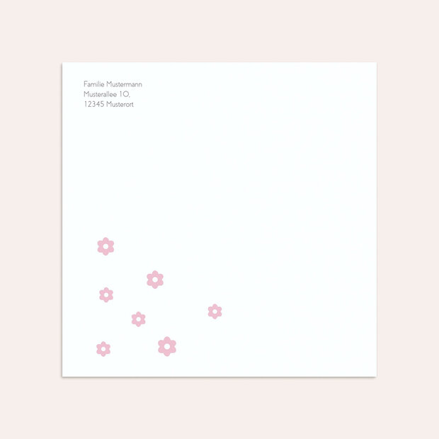 Umschlag mit Design Einschulung - Rosa Neuanfang