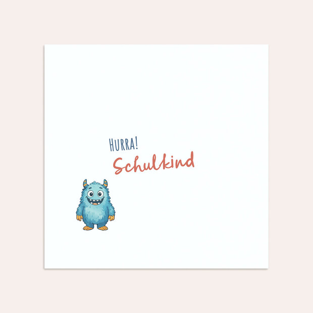 Umschlag mit Design Einschulung - Kleine Mutmonster