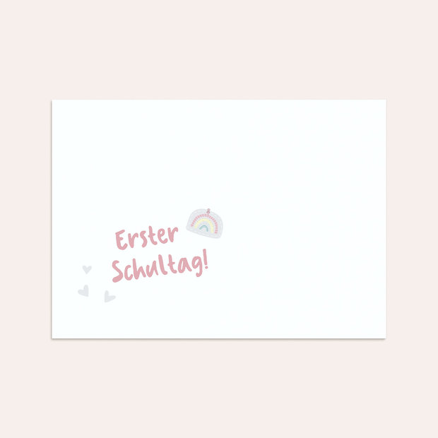 Umschlag mit Design Einschulung - Kleine Regenbogen