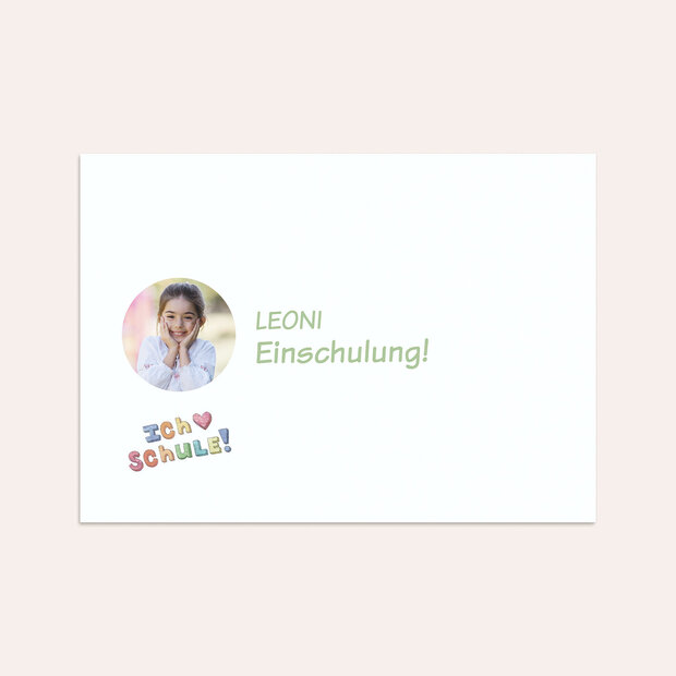Umschlag mit Design Einschulung - Klasse eins