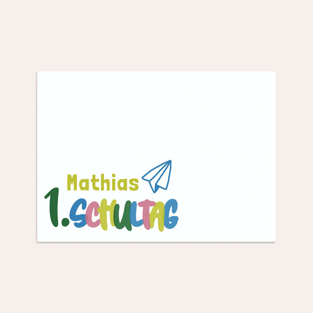 Umschlag mit Design Einschulung - Meine bunte Schulparty