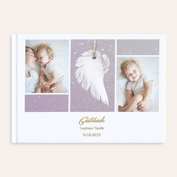 Gästebuch Taufe - Zarte Flügel Baby