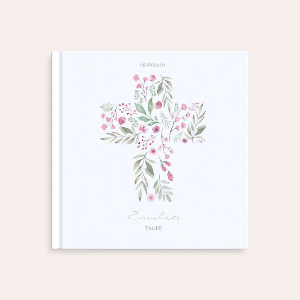 Gästebuch Taufe - Pink Buds