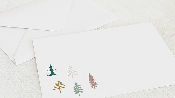 Umschlag mit Design Weihnachten - Bunter Weihnachtswald