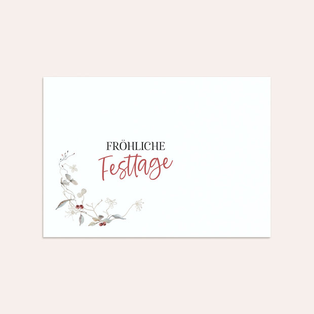 Umschlag mit Design Weihnachten - Zeitlose Blüten und Beeren