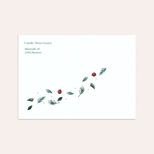 Umschlag mit Design Weihnachten - Fröhliches Weihnachtsgrün