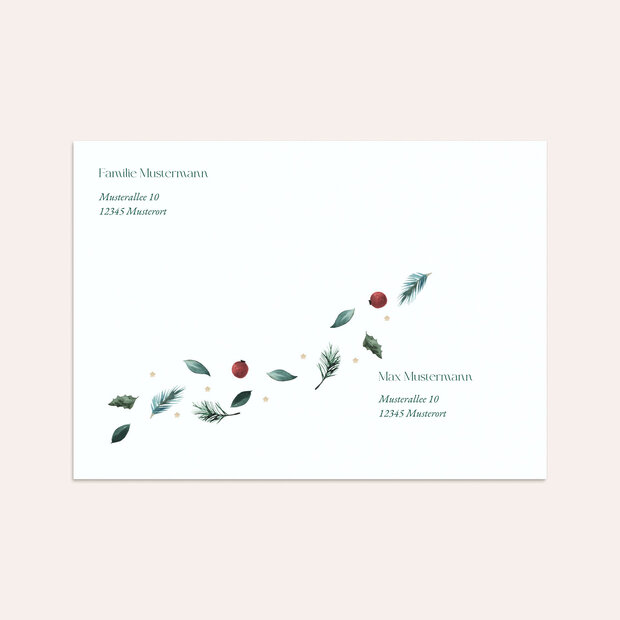 Umschlag mit Design Weihnachten - Fröhliches Weihnachtsgrün