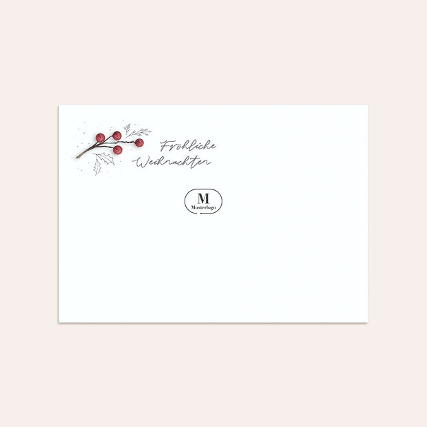 Umschlag mit Design Weihnachten Geschäftlich - Im Mistelkranz
