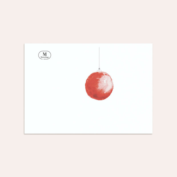 Umschlag mit Design Weihnachten Geschäftlich - Weihnachtskugel aquarell
