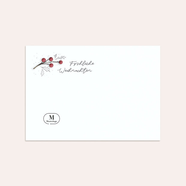 Umschlag mit Design Weihnachten Geschäftlich - Christmas holly