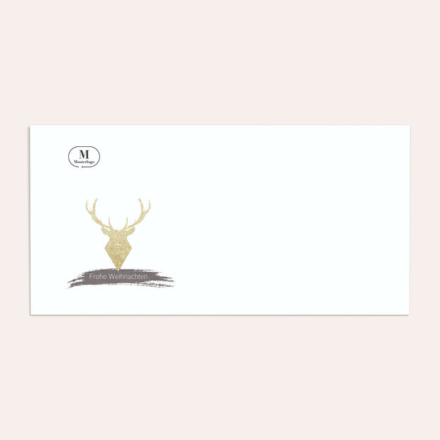 Umschlag mit Design Weihnachten Geschäftlich - Goldener Hirsch