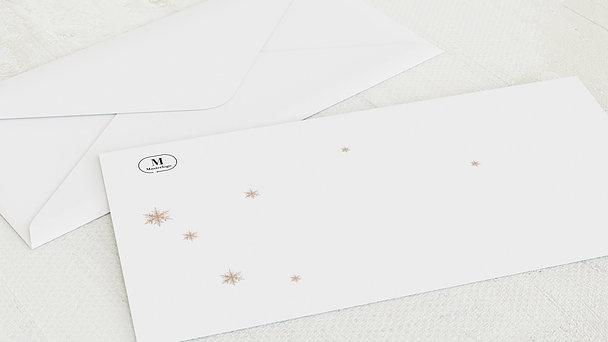 Umschlag mit Design Weihnachten Geschäftlich - Erste Schneeflocke
