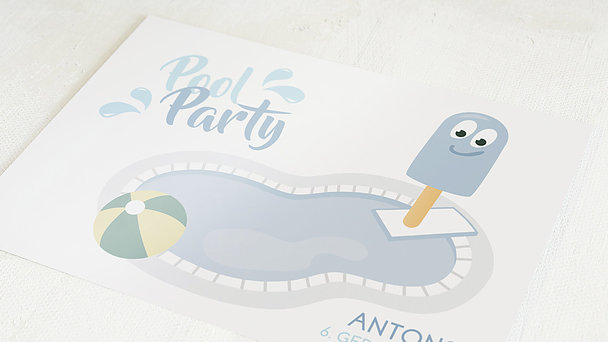 Einladungen für Kindergeburtstag - Pool Party