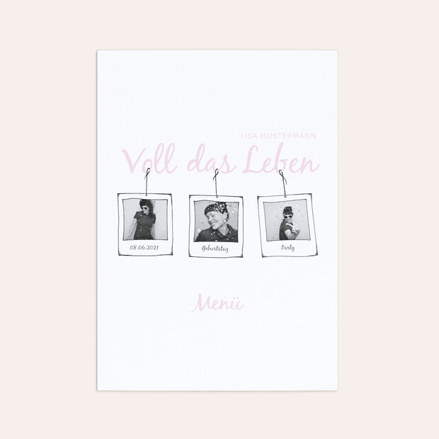 Menükarten Geburtstag - Im Rampenlicht 30