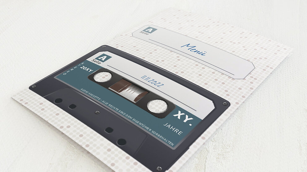 Menukarten Geburtstag Kassette Detail