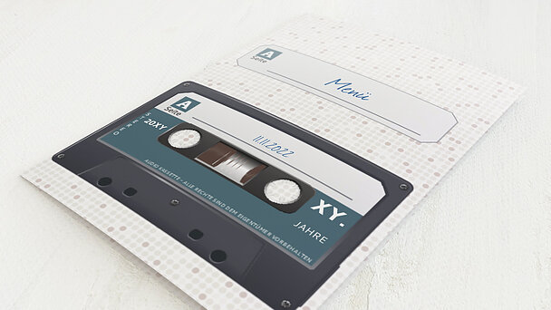 Geburtstagseinladungen Kassette Detail