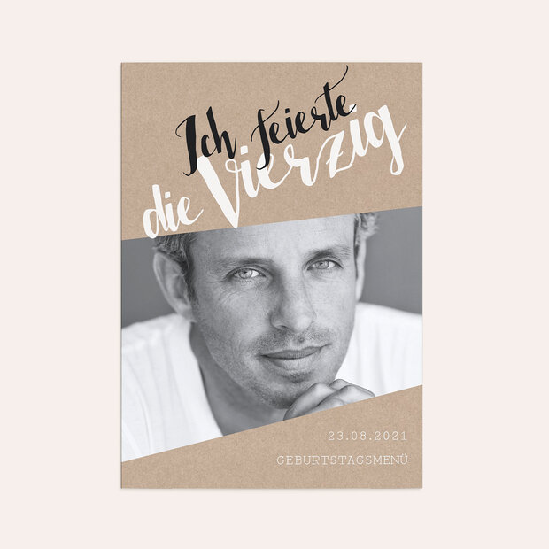 Menükarten Geburtstag - Ziellinie Geburtstag 40